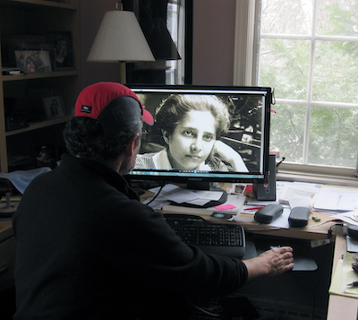 Director Rod Martel editing Susette's Story